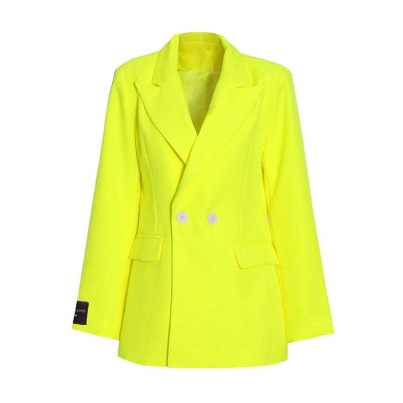 Abby Double-breasted Blazer - Neon - Hot fashionista