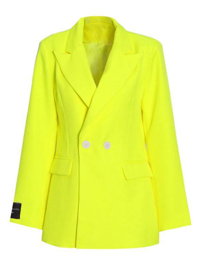 Abby Double-breasted Blazer - Neon