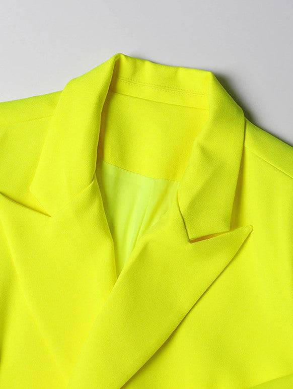 Abby Double-breasted Blazer - Neon - Hot fashionista