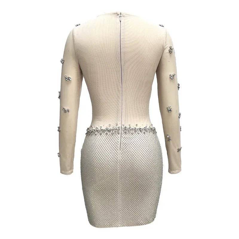 Aureole Sparkly Mesh Diamond Mini Dress - Hot fashionista