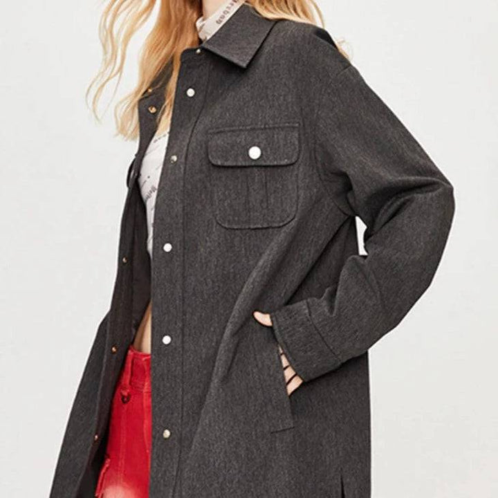 Marissa Snap Closure Wool Jacket - Hot fashionista