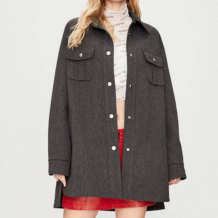 Marissa Snap Closure Wool Jacket - Hot fashionista