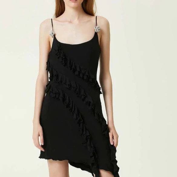 Camelia Sleeveless Irregular Ruffle Mini Dress - Hot fashionista