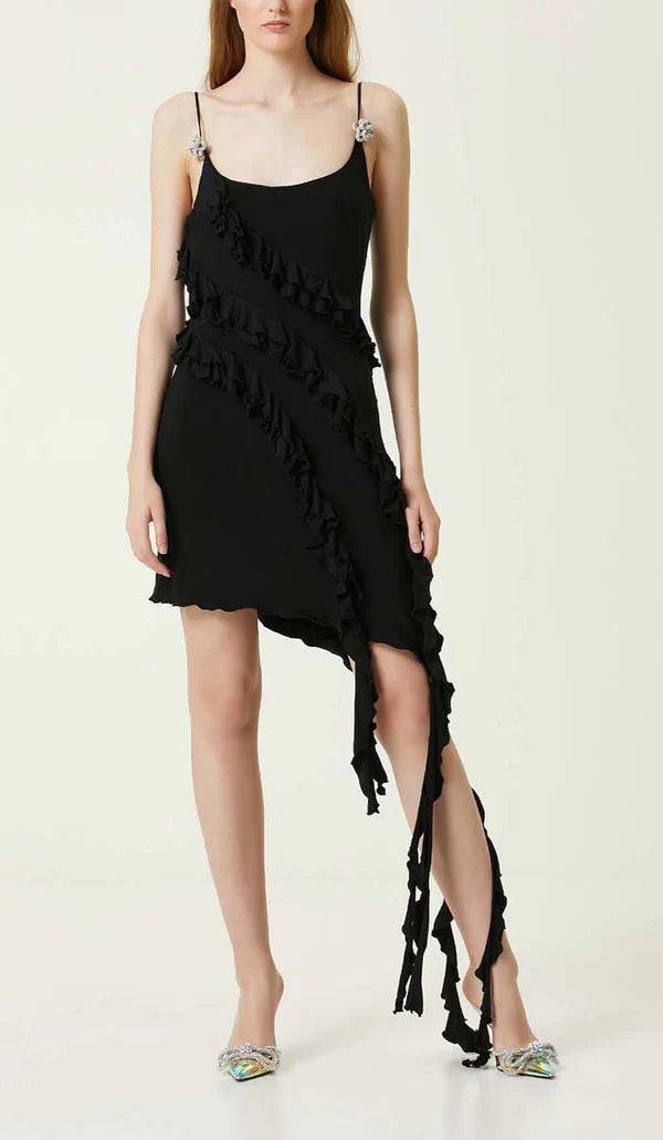 Camelia Sleeveless Irregular Ruffle Mini Dress - Hot fashionista