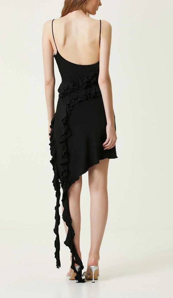 Camelia Sleeveless Irregular Ruffle Mini Dress - Hot fashionista