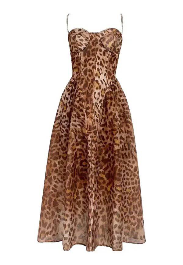 Vestido midi con estampado de leopardo de Cassidy