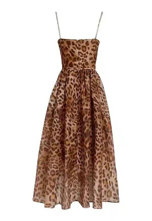 Vestido midi con estampado de leopardo de Cassidy