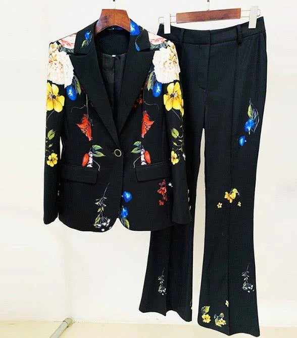 floral black pants set www.hotfashionista.com