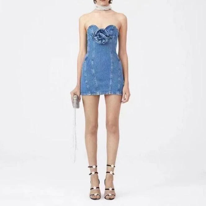 denim mini dress www.hotfashionista.com