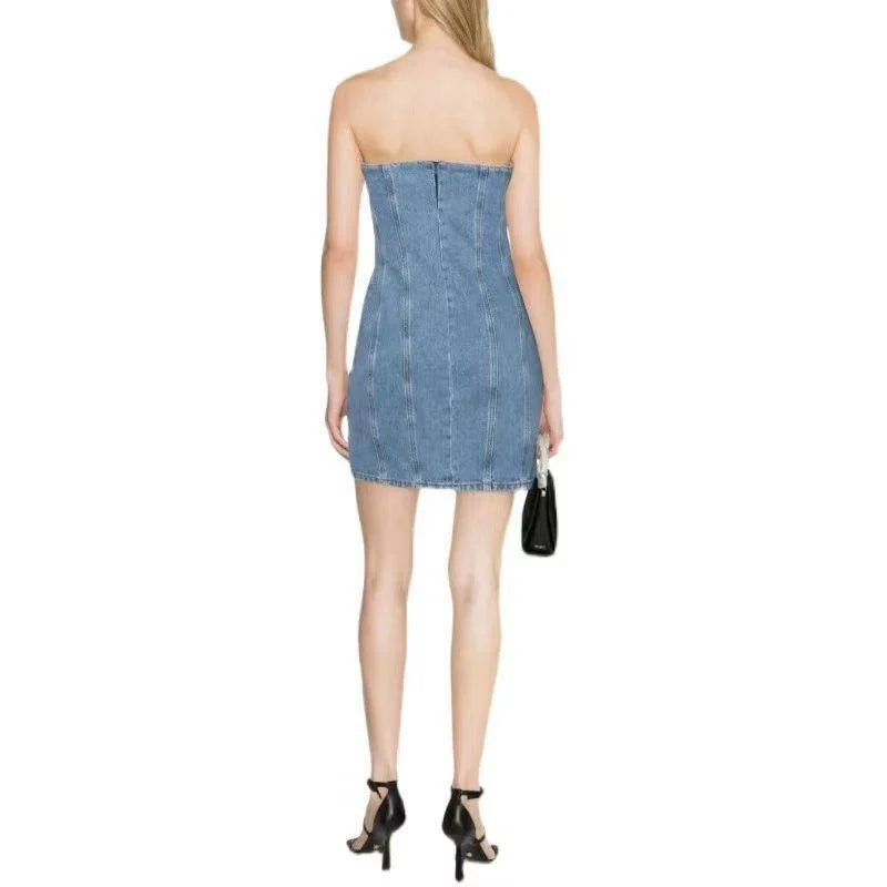 denim mini dress www.hotfashionista.com