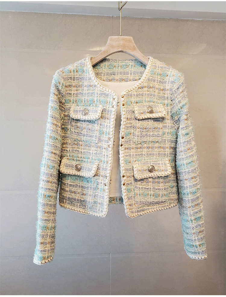 Jessy Vintage Cropped Tweed Blazer - Hot fashionista