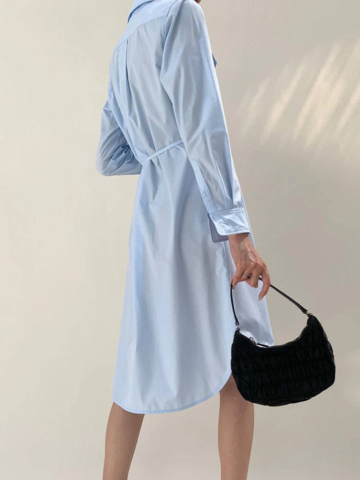 Julia Asymmetric Pleated Shirt Dress - Hot fashionista