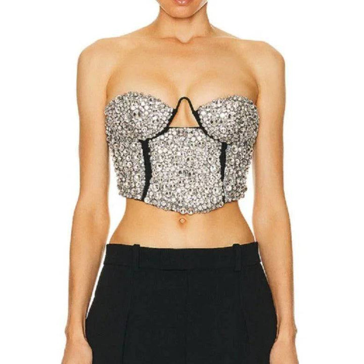 Mareli Crystal-Embellished Corset Top - Hot fashionista