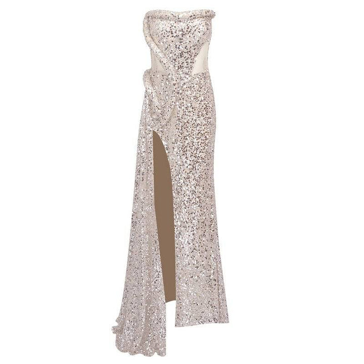 Margie Cutout Beaded Slit Maxi Dress - Hot fashionista