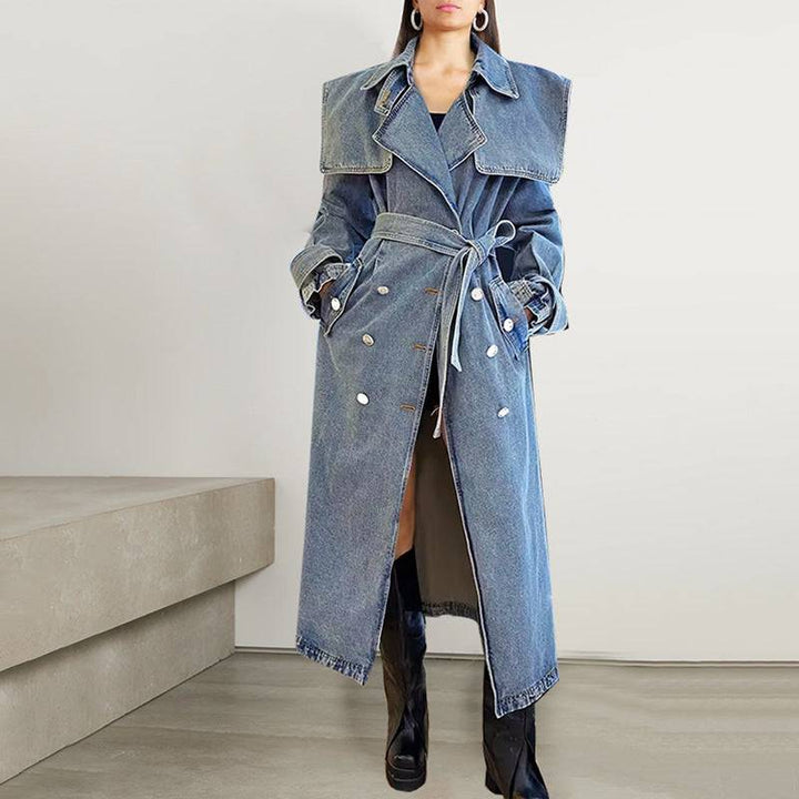 Mildred Belted Denim Coat - Hot fashionista