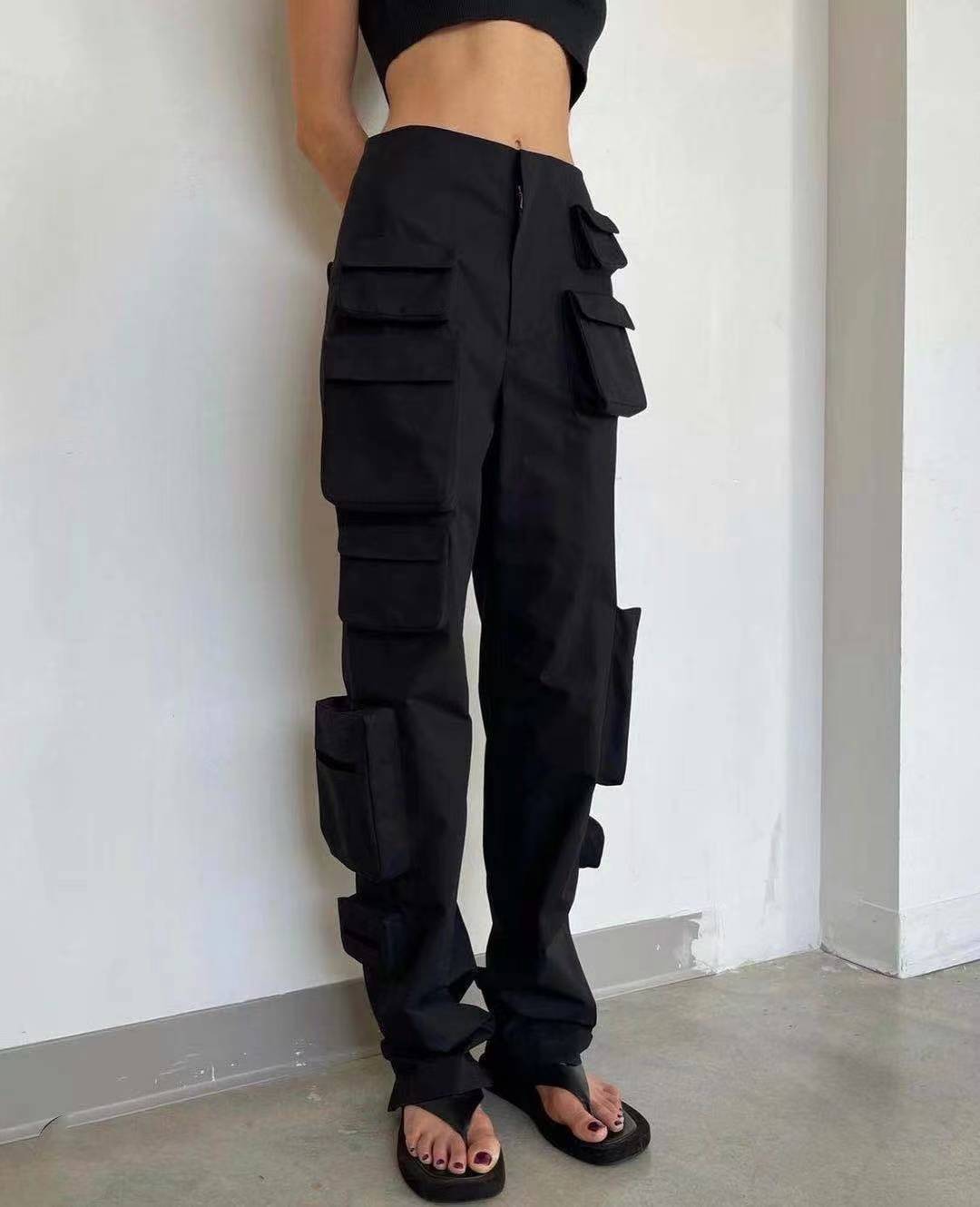 Nella Flap Pocket Side Cargo Pants - Hot fashionista