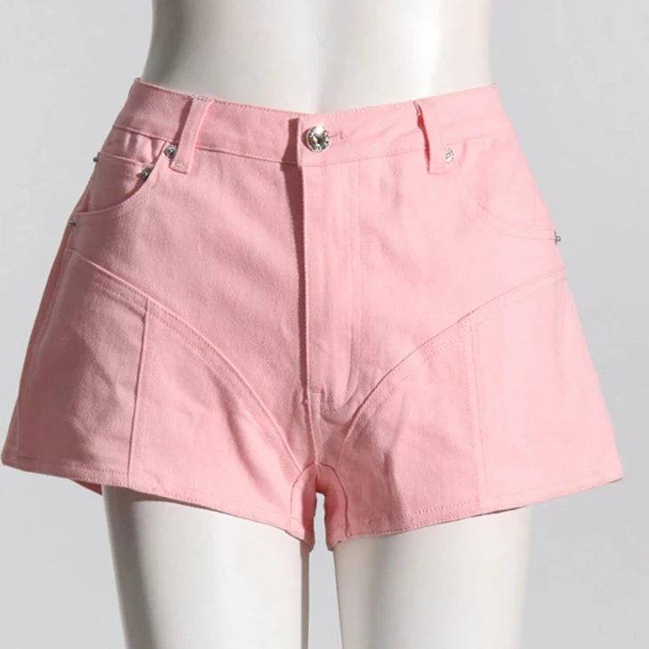 Sarai Tone-Tone Denim Shorts - Hot fashionista