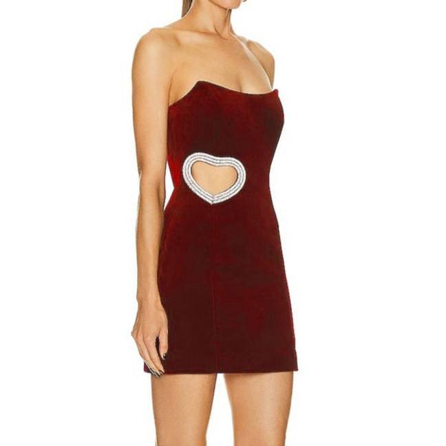 Tanisha Heart Hollow Bandeau Mini Dress