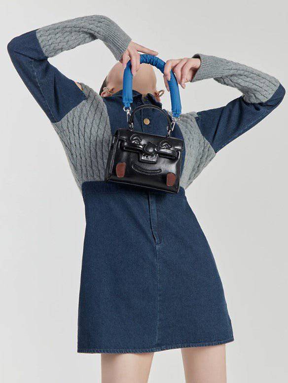 Tessa Spliced Knitting Denim Dresses - Hot fashionista