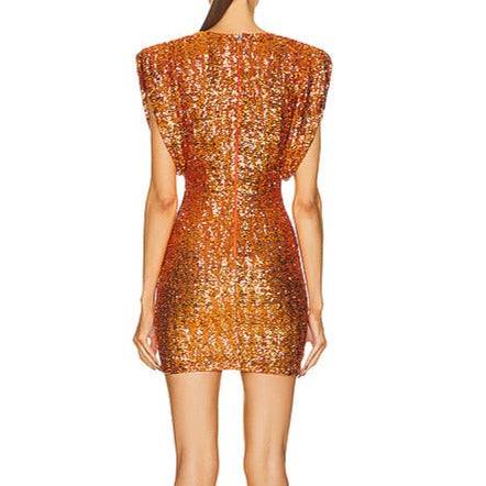 Vicki Crewneck Short-Sleeved Sequined Mini Dress - Hot fashionista