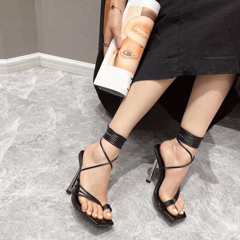 Montana Clip Toe Lace-Up High Heel Sandals - Hot fashionista