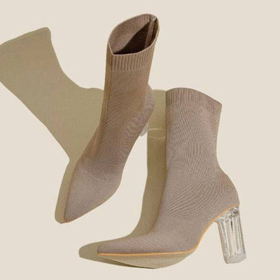 Rowan Knitted Stretchy Solid Stiletto Boots