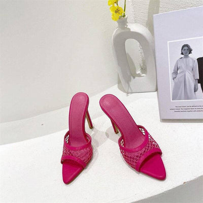 Nellie Pointed Toe Mesh Strap High Heel Sandal