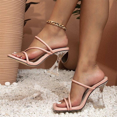 Myra Open Toe Transparent High Heel Sandal