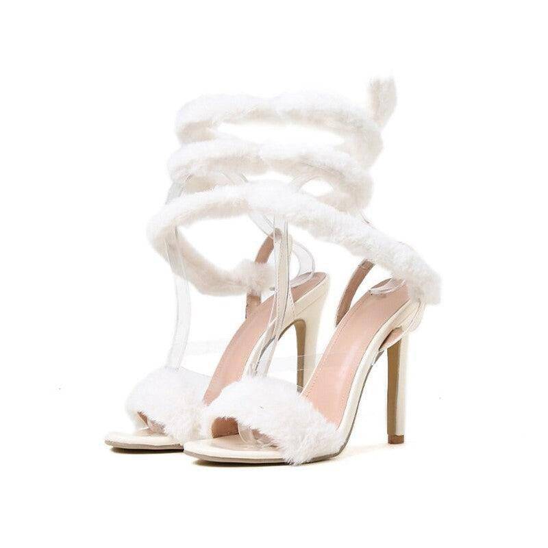 Parker Open Toe Fluffy Fur High Heel Sandal - Hot fashionista