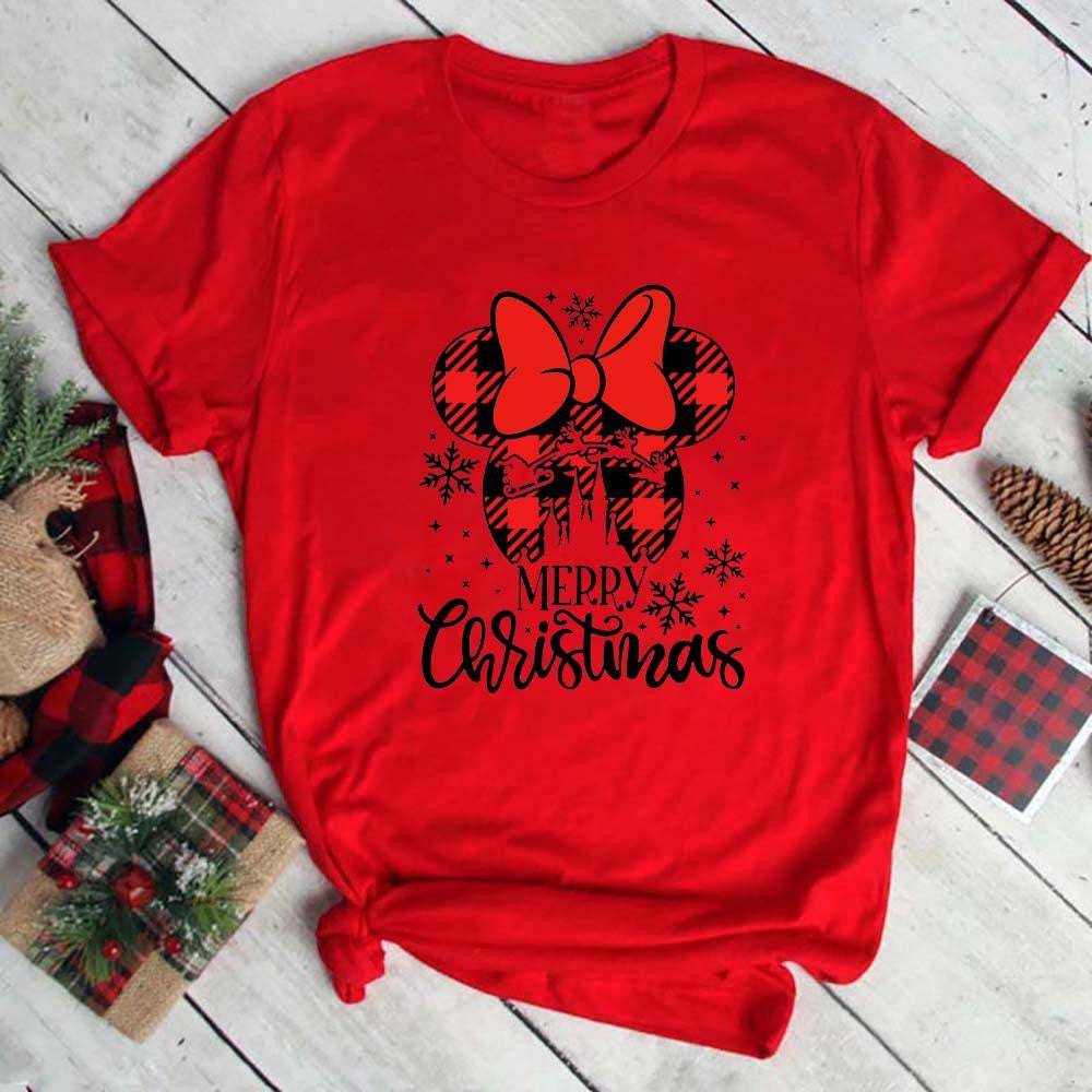 Blusa de manga corta con estampado navideño Lenora 