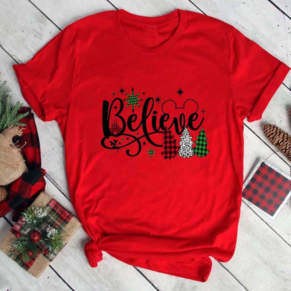 Blusa de manga corta con estampado navideño Lenora 