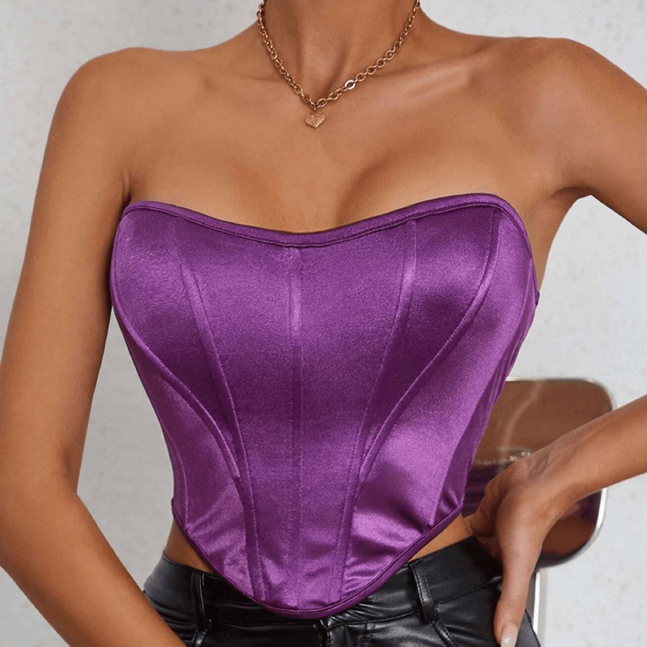 Katie Strapless Solid Hanky Hem Tube Top