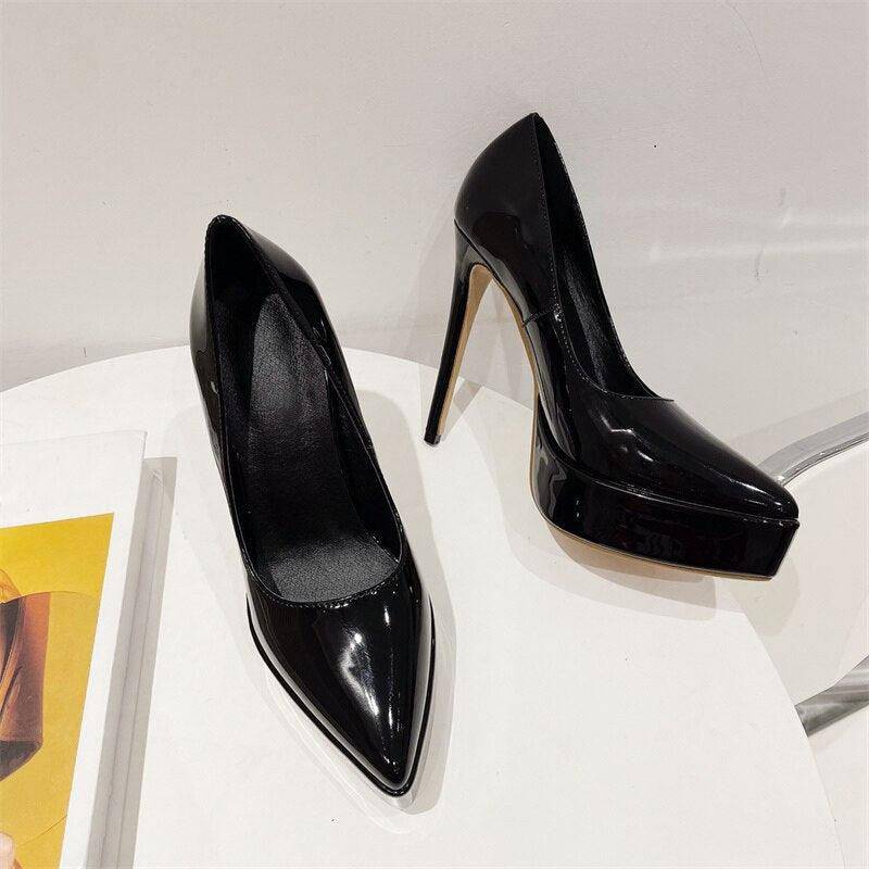 Daisy Pointed Toe Platform Pump High Heel Shoes - Hot fashionista