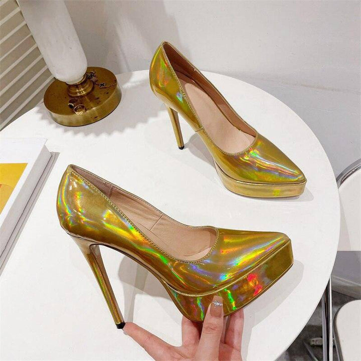 Daisy Pointed Toe Platform Pump High Heel Shoes - Hot fashionista