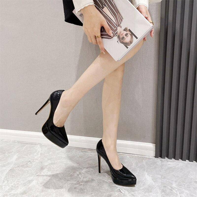 Daisy Pointed Toe Platform Pump High Heel Shoes - Hot fashionista