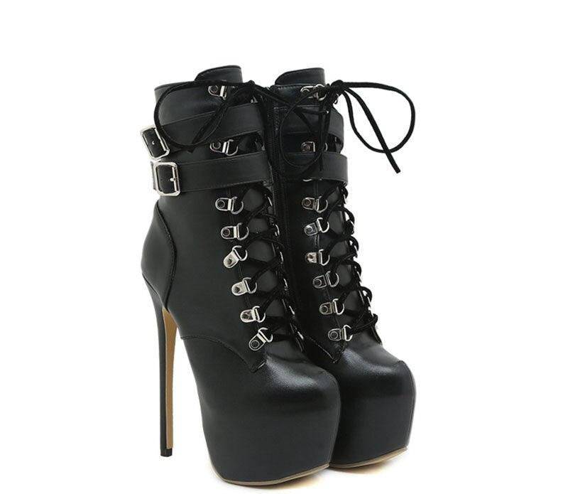 Sawyer Round Toe Buckle Strap Platform Boots - Hot fashionista