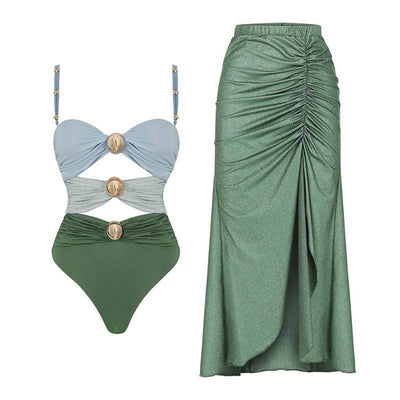 Sue Strappy Ruched Skirt Set