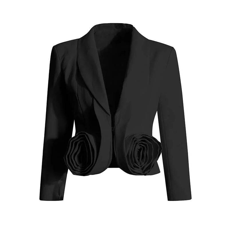 Conjunto de blazer de manga larga con cuello entallado y falda larga plisada de Zillienne