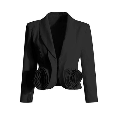 Conjunto de blazer de manga larga con cuello entallado y falda larga plisada de Zillienne