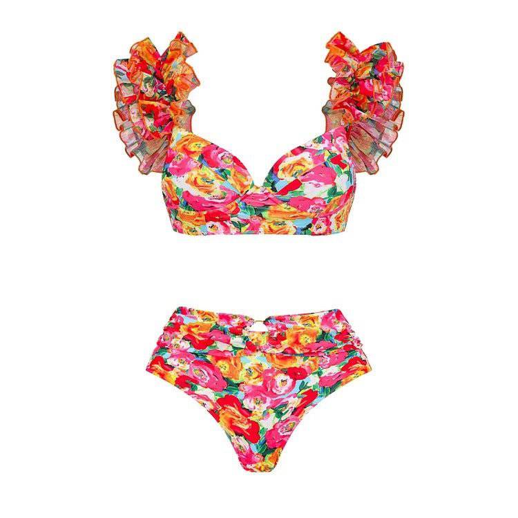 Brandy Ruffle Floral Swimsuit Skirt Set - Hot fashionista