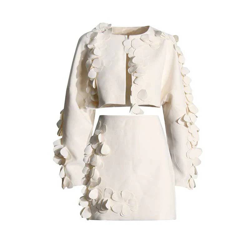 Kayla Petal Short Jacket & Mini Skirt - Hot fashionista