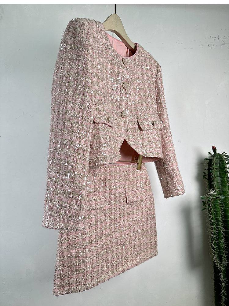 Chaqueta de tweed con botones y minifalda Rosalie