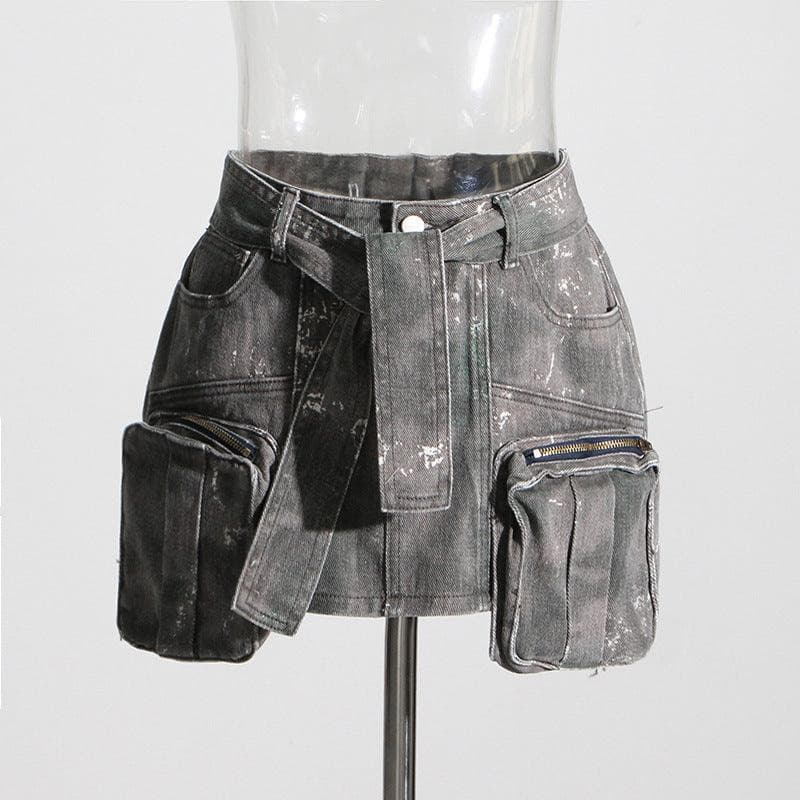 Nancy Pocket Side Denim Skirt - Hot fashionista