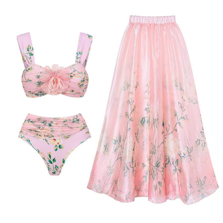 Graciela Floral Ruffle Two Piece Swimwear with Skirt - Hot fashionista