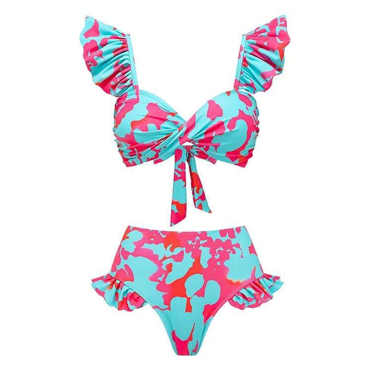 Maillot de bain bikini à volants imprimé Maureen