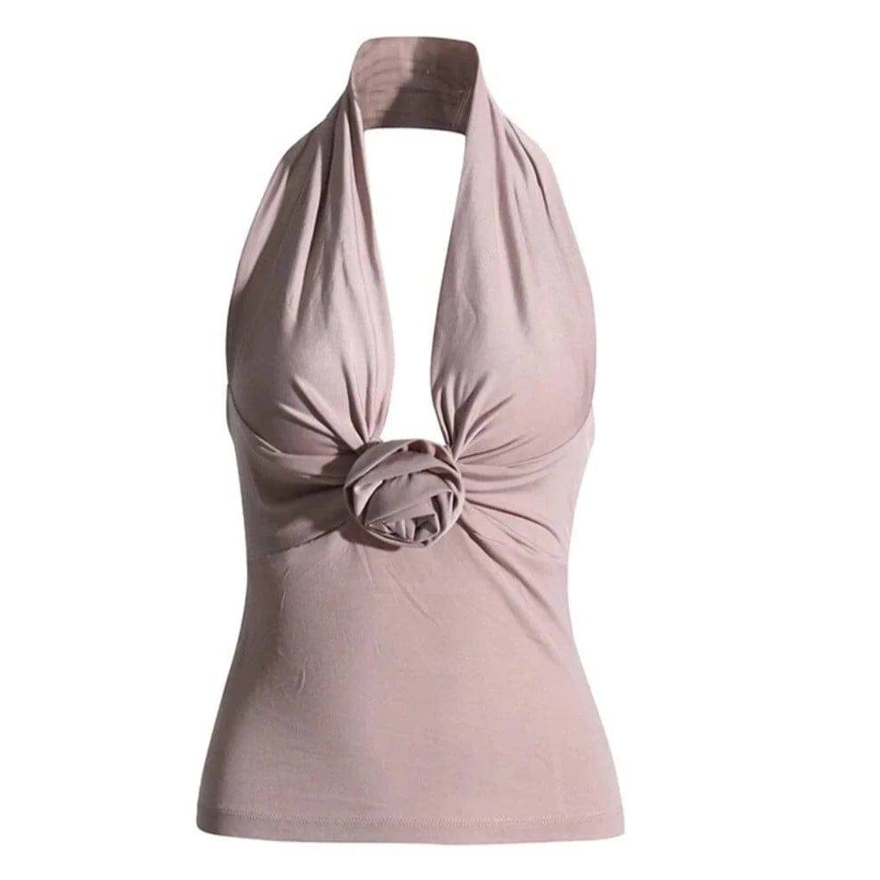 Top de flores con cuello halter Aurelia 