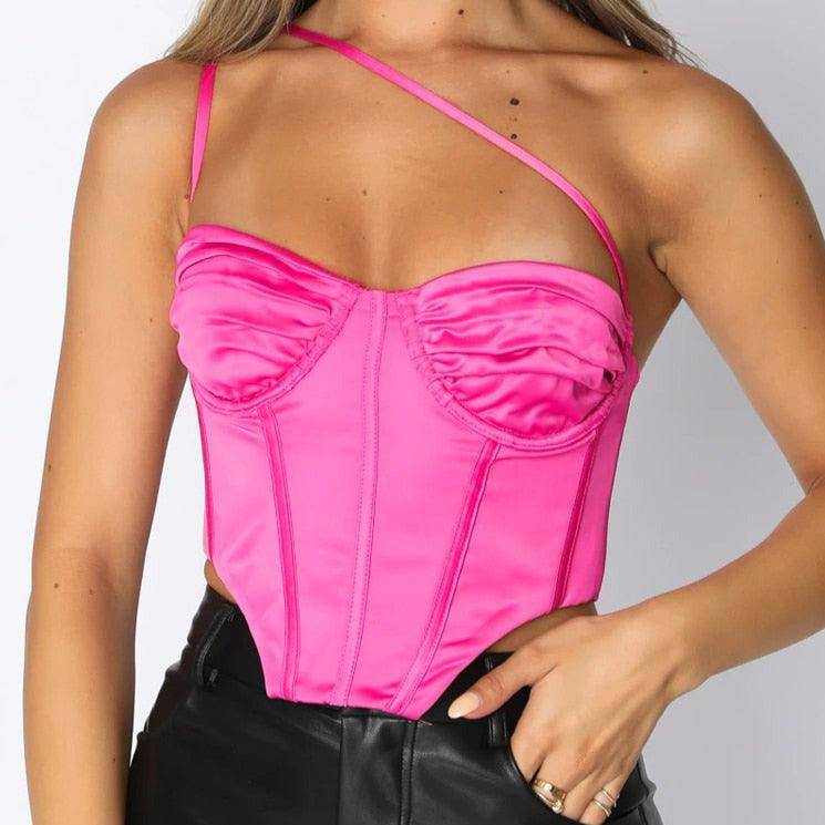 Top camisola asimétrico con tirantes finos de Yssabelle