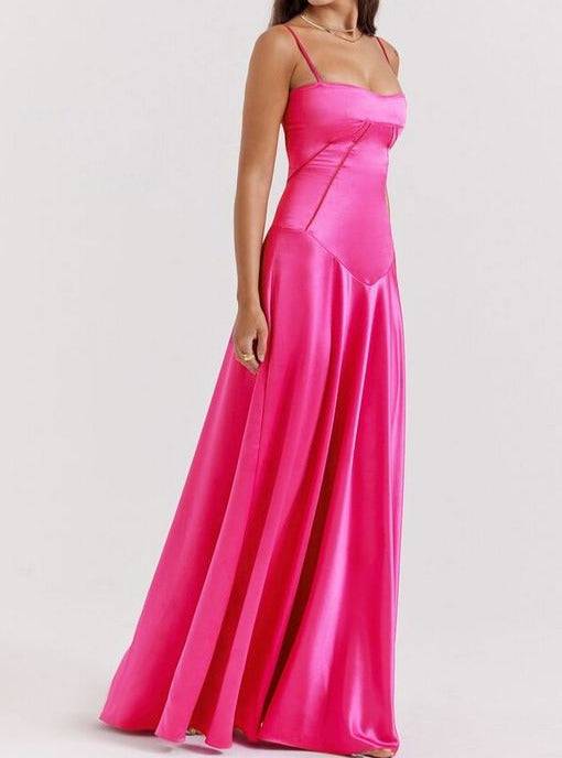 Faye Fitted-bodice Lace-up Satin Maxi Dress - Hot fashionista