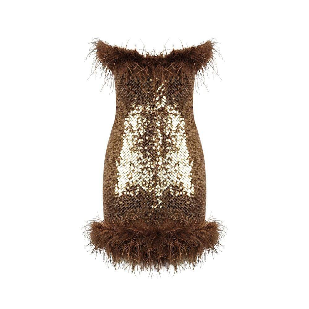 Gillian Strapless Embellished Sequins Mini Dress - Hot fashionista