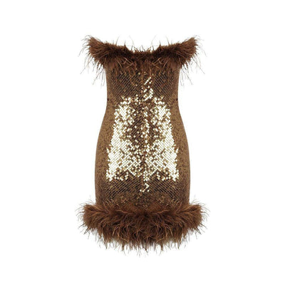 Gillian Strapless Embellished Sequins Mini Dress